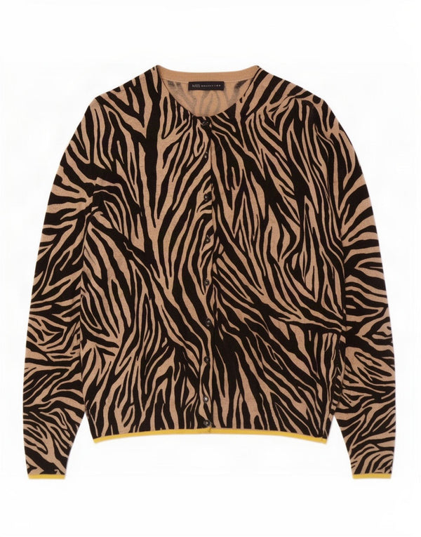 Marks & Spencer Γυναικείο πουλόβερ ζακέτα UK 12 Medium Beige print Animal