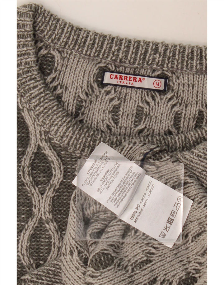 CARRERA Ανδρικό πουλόβερ με λαιμόκοψη μεσαίου γκρι γεωμετρικό ακρυλικό