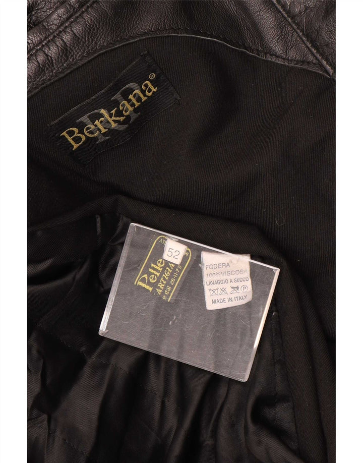 Berkana Ανδρικό Δερμάτινο Παλτό IT 52 XL Μαύρο