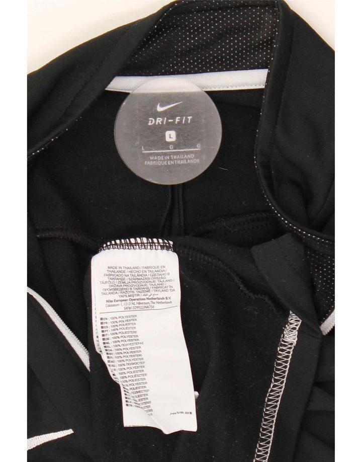 Ανδρική μπλούζα με φερμουάρ Nike Dri Fit με μακρυμάνικο μεγάλο μαύρο χρώμα