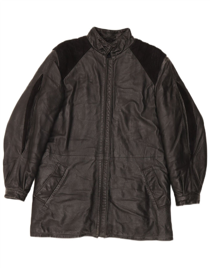 Dama Γυναικείο Δερμάτινο Μπουφάν IT 44 Medium Black Colourblock Leather