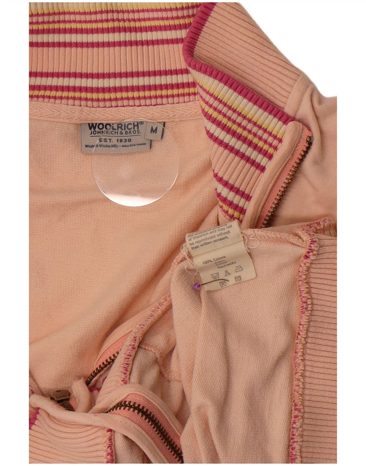 Woolrich Γυναικεία φόρμα γραφικής φόρμας Top Jacket UK 14 Medium Pink ριγέ