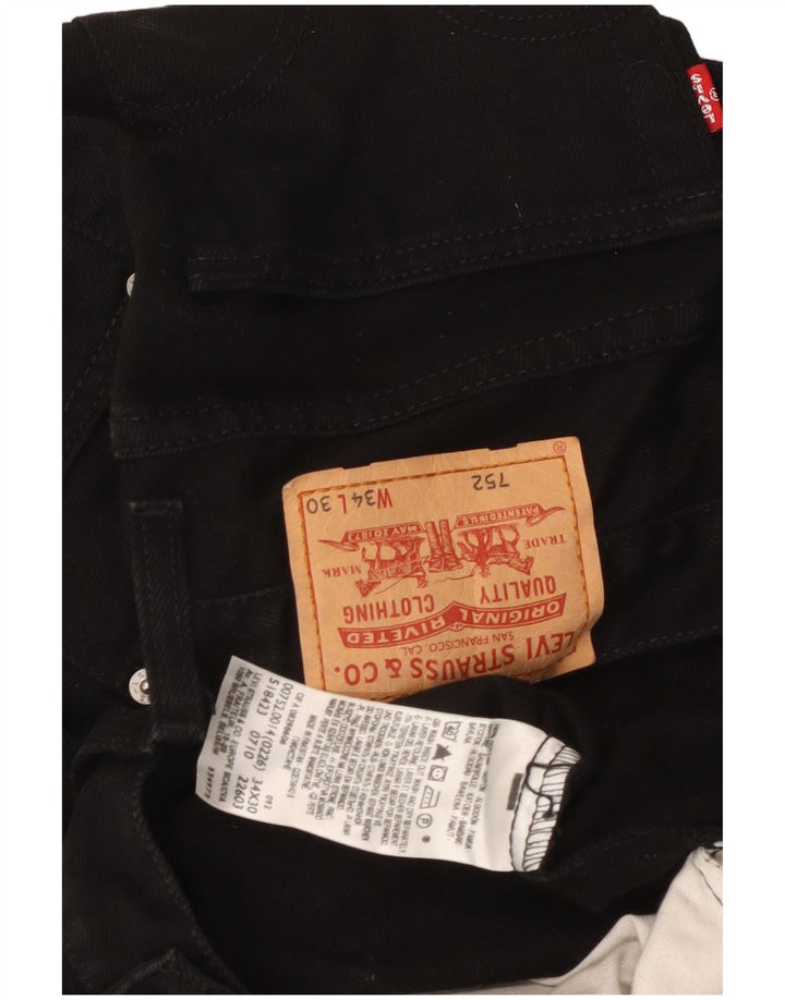 Levi's Mens 752 Straight Jeans W34 L26 Μαύρο βαμβακερό