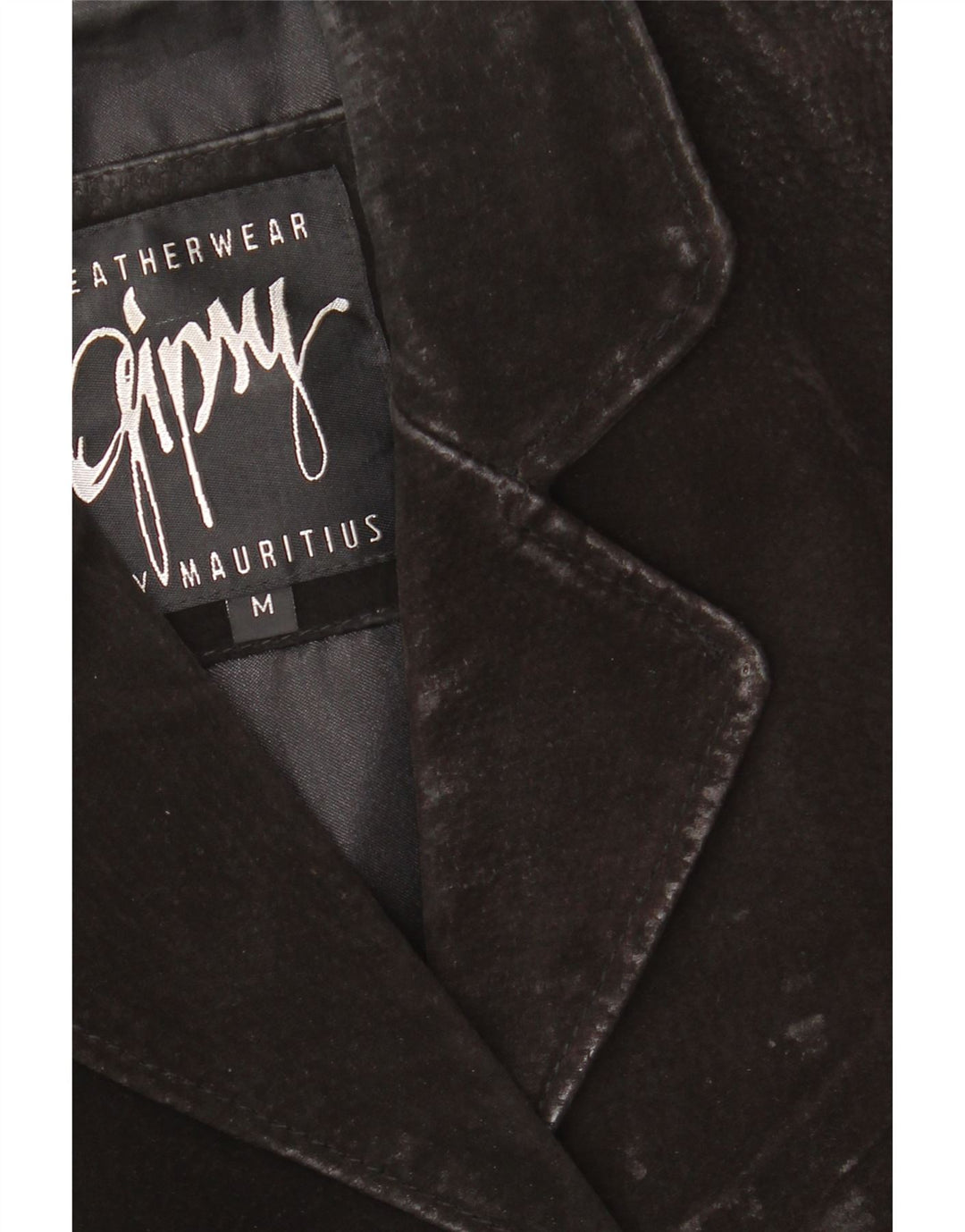 GYPSY Γυναικείο τζάκετ με 3 κουμπιά Suede Blazer UK 14 Medium μαύρο δέρμα