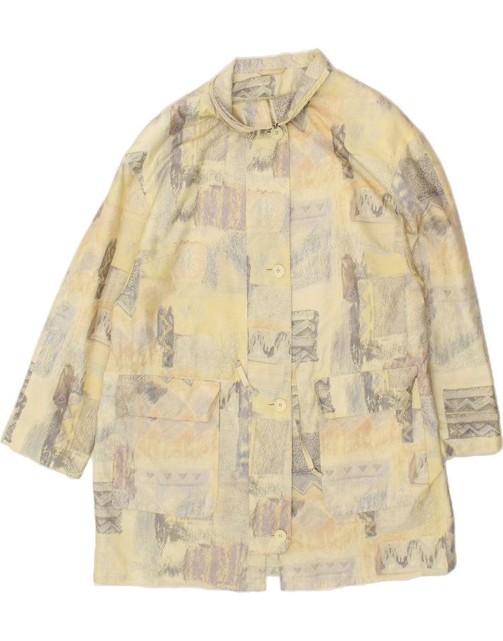 VINTAGE Womens Overcoat UK 18 XL Beige Patchwork Vintage Vintage and Second-Hand Vintage from Messina Hembry 