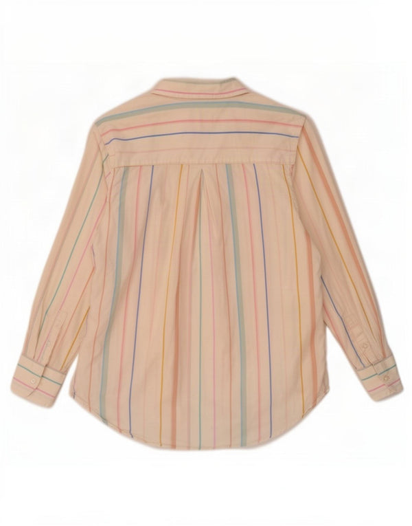 Crew Clothing Womens Shirt UK 14 Large White Pinstripe Cotton