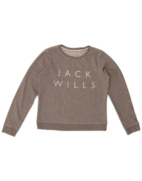 Γυναικείο γραφικό φούτερ JACK WILLS Jumper UK 12 Medium Grey Flecked