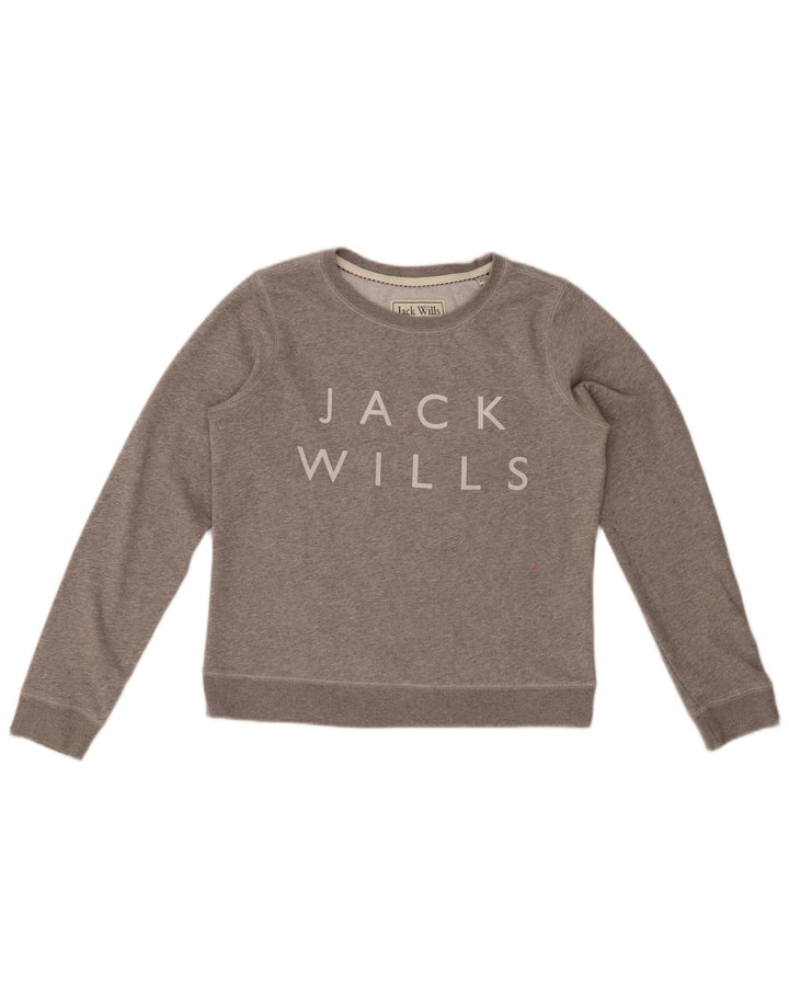 Γυναικείο γραφικό φούτερ JACK WILLS Jumper UK 12 Medium Grey Flecked