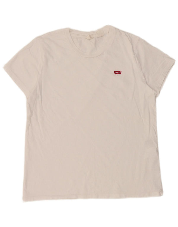Γυναικείο T-Shirt Levi's Top UK 12 μεσαίο λευκό βαμβακερό