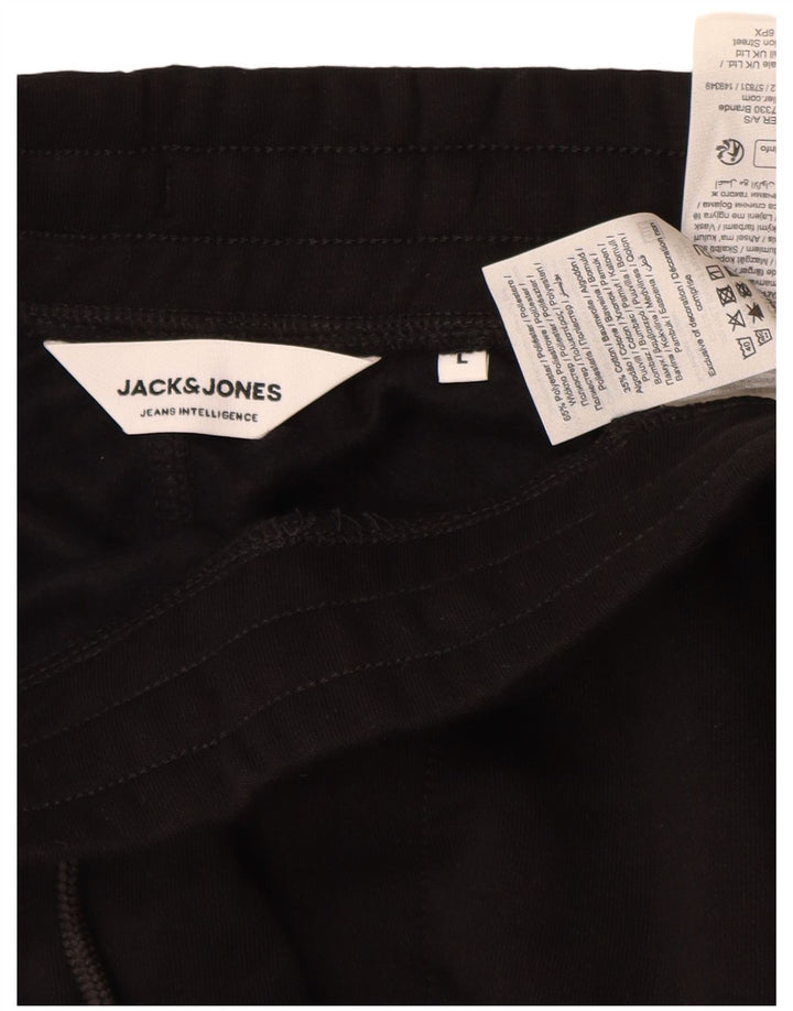 Jack & Jones Ανδρική αθλητική φόρμα παντελόνι Joggers μεγάλο μαύρο πολυεστέρα