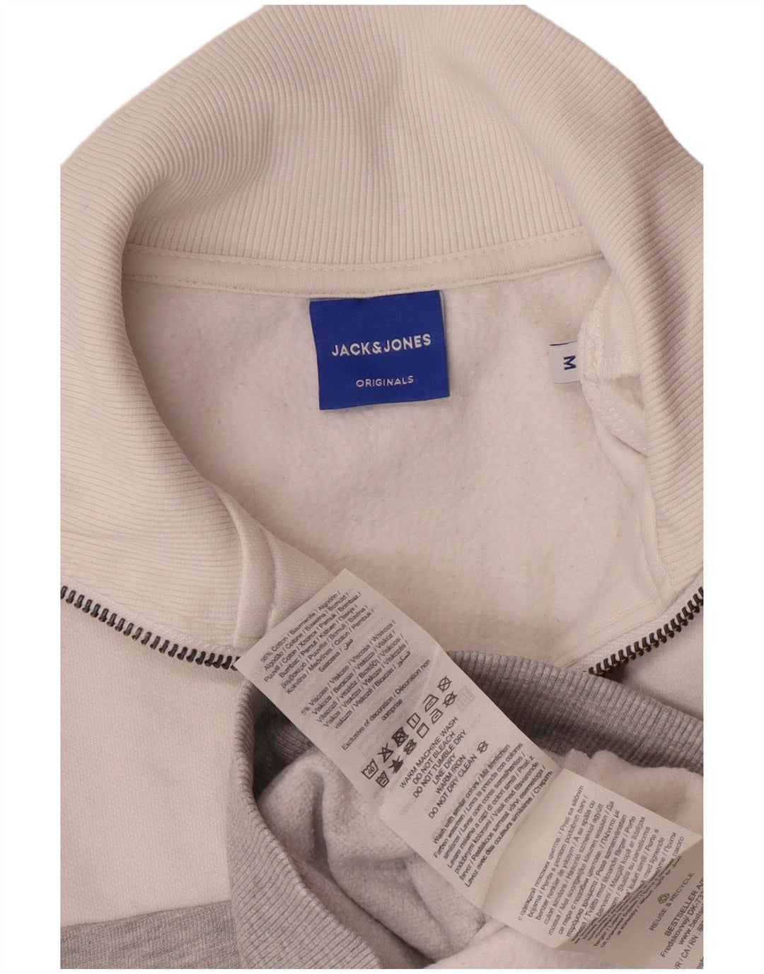 JACK & JONES Ανδρικό γραφικό φούτερ Jumper Medium White Colourblock