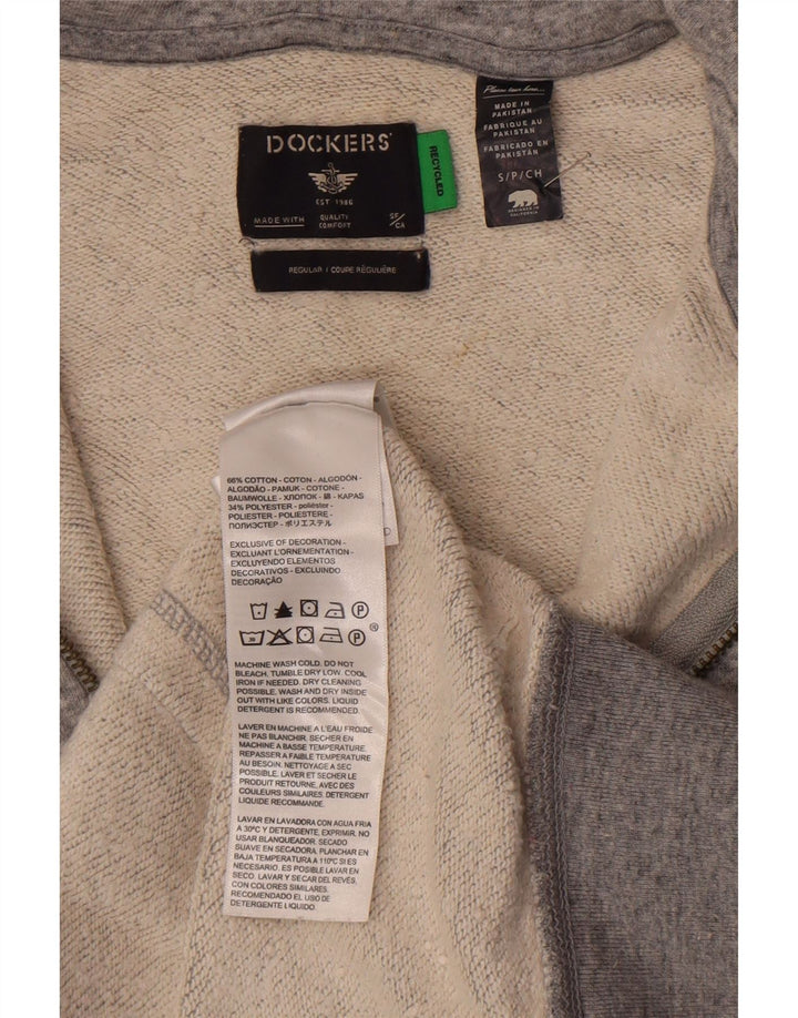Dockers Ανδρικό πουλόβερ με κουκούλα με φερμουάρ, μικρό βαμβακερό γκρι
