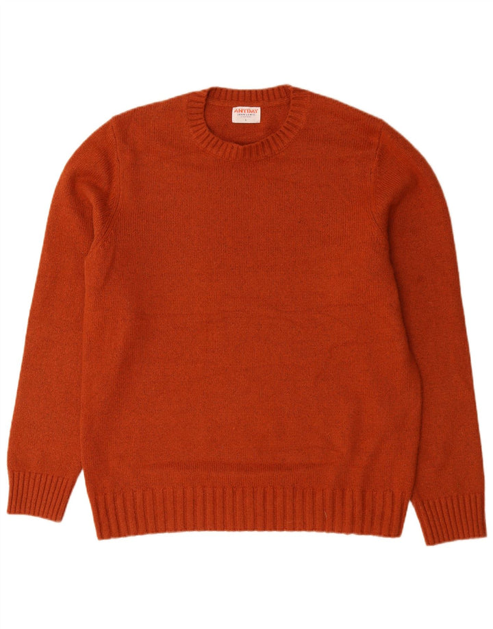 Ανδρικό πουλόβερ John Lewis Crew Neck Jumper μεγάλο πορτοκαλί βαμβακερό