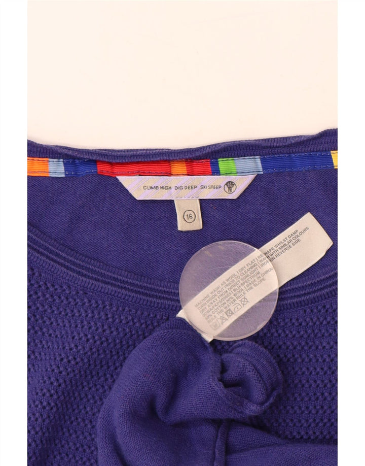 FAT FACE Γυναικείο κοντομάνικο πουλόβερ με λαιμόκοψη UK 16 Large Purple