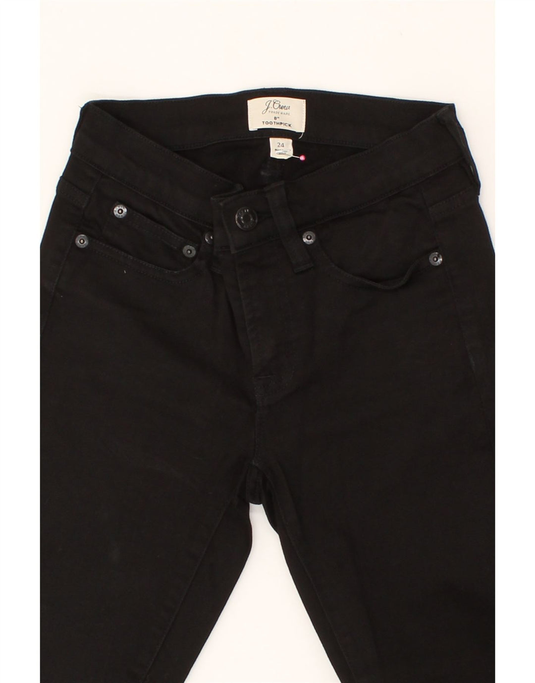 J. CREW Womens Toothpick Skinny Jeans US 8 Medium W24 L28 Black Polyester Vintage J. Crew and Second-Hand J. Crew from Messina Hembry 
