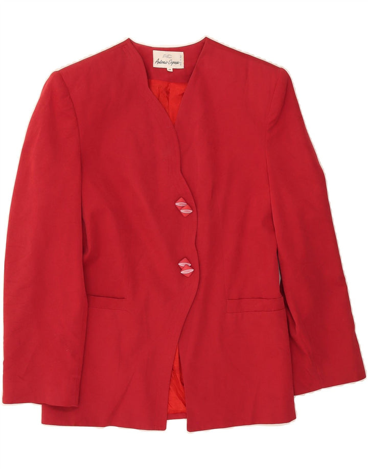 ANTONIO CAPASSO Womens 2 Button Blazer Jacket IT 44 Medium Red Vintage Antonio Capasso and Second-Hand Antonio Capasso from Messina Hembry 