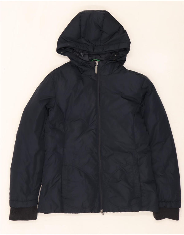 BENETTON Γυναικείο μπουφάν με κουκούλα UK 14 Medium Navy Blue