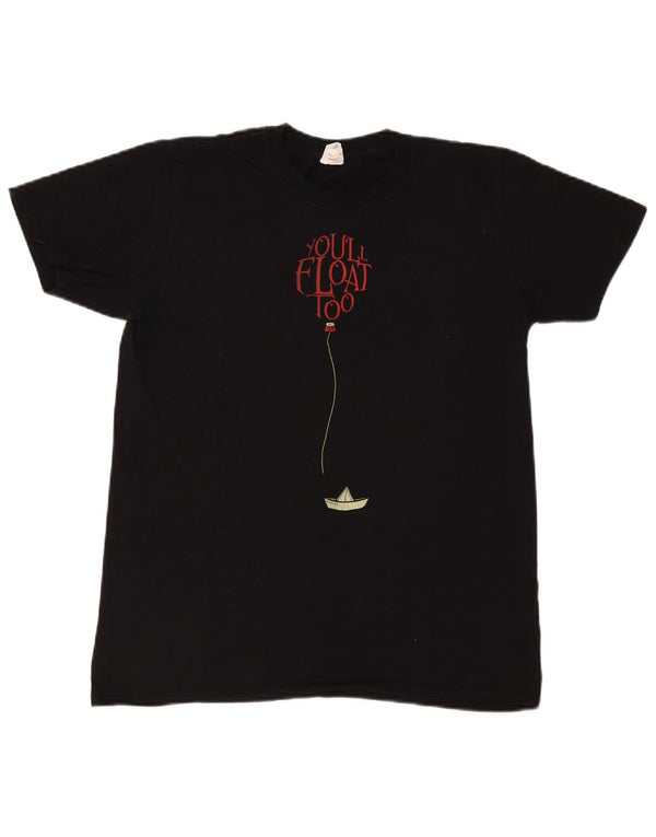 Vintage Ανδρικό κανονικό γραφικό T-Shirt Top Μεσαίο μαύρο βαμβακερό