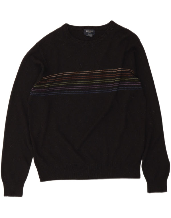 DOCKERS Mens Crew Neck Jumper Sweater Medium Black Acrylic