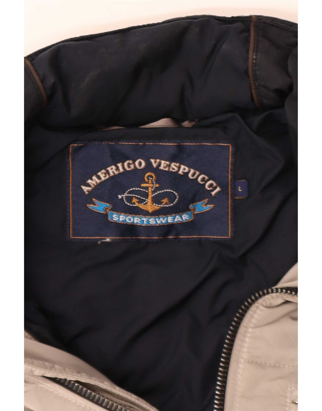 Amerigo Vespucci Ανδρικό μπουφάν με επένδυση UK 40 Large Grey Colourblock Polyamide
