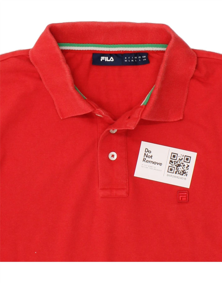 FILA Mens Polo Shirt Large Red Cotton Vintage Fila and Second-Hand Fila from Messina Hembry 