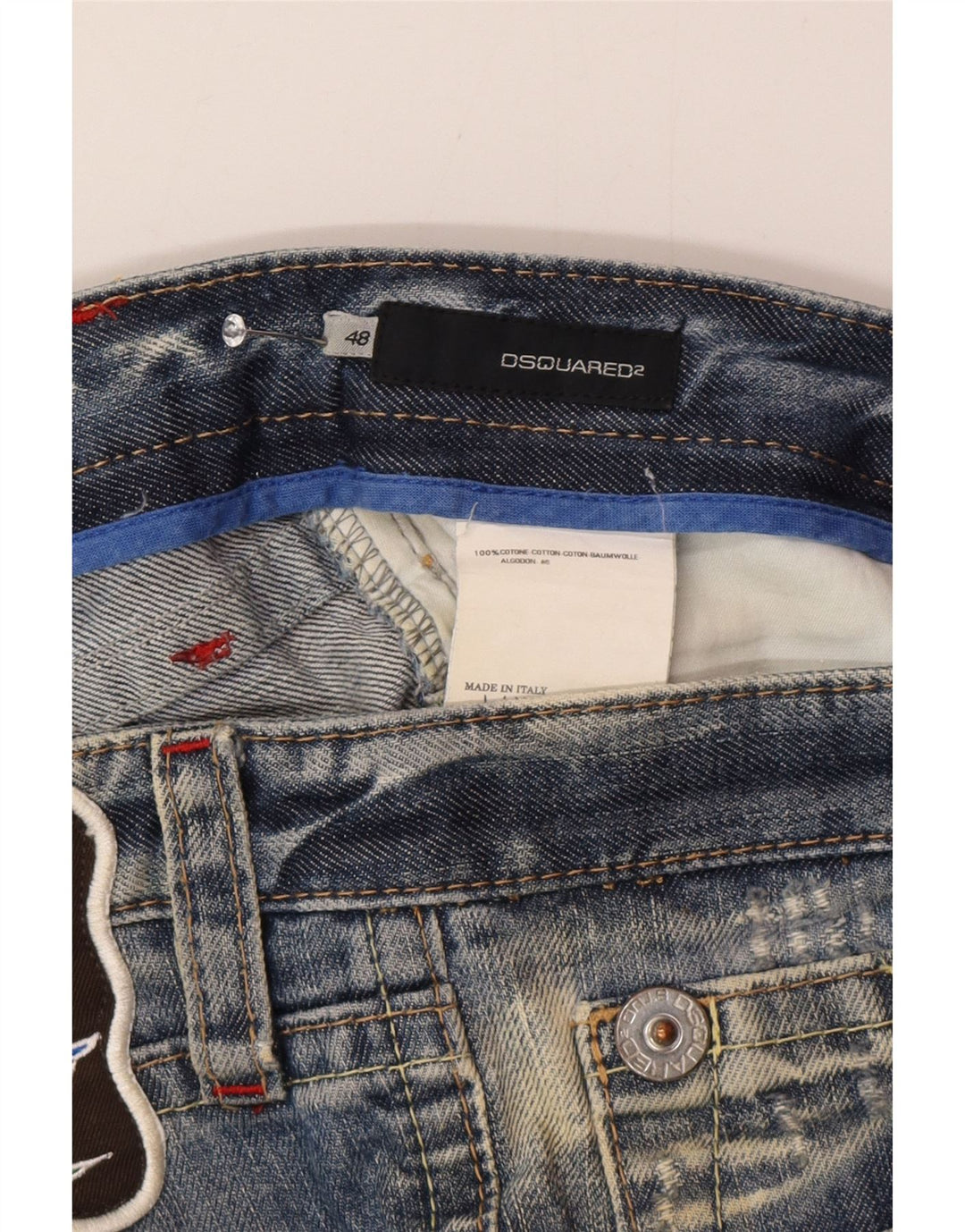 Dsquared2 Womens Distressed Slim Jeans W32 L32 Μπλε βαμβακερό
