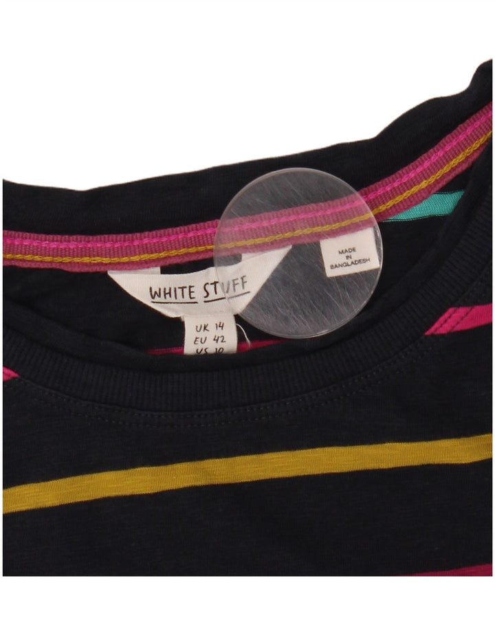 WHITE STUFF Γυναικεία μπλούζα μακρυμάνικη UK 14 Large Navy Blue ριγέ