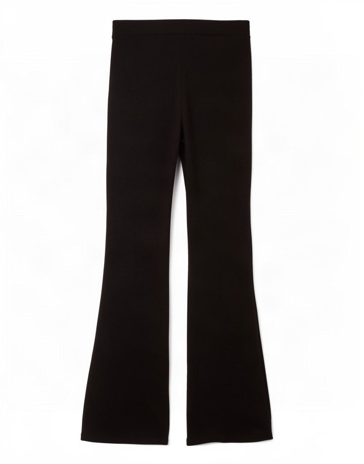 Zara Γυναικεία φόρμα Flare Παντελόνι UK 12 Medium Black Polyester