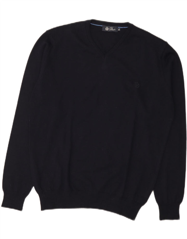 Ανδρικό πουλόβερ Dack's V-Neck Jumper XL Navy Blue Wool