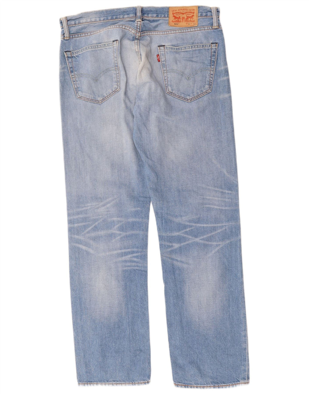 Levi's Mens 504 Straight Jeans W34 L32 Μπλε Βαμβακερό