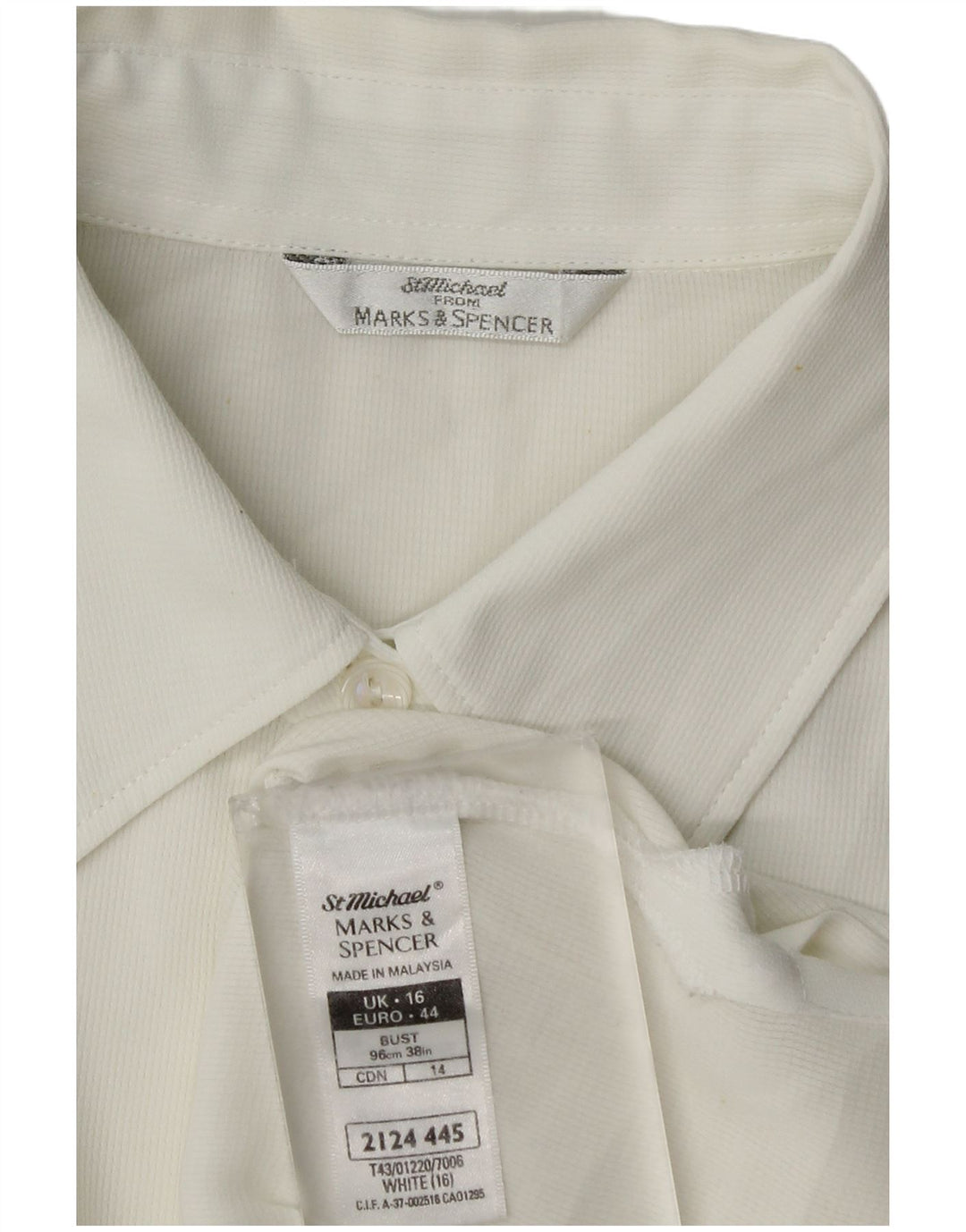 Marks & Spencer Γυναικείο αμάνικο πουκάμισο μπλούζα UK 16 μεγάλο λευκό πολυεστέρα