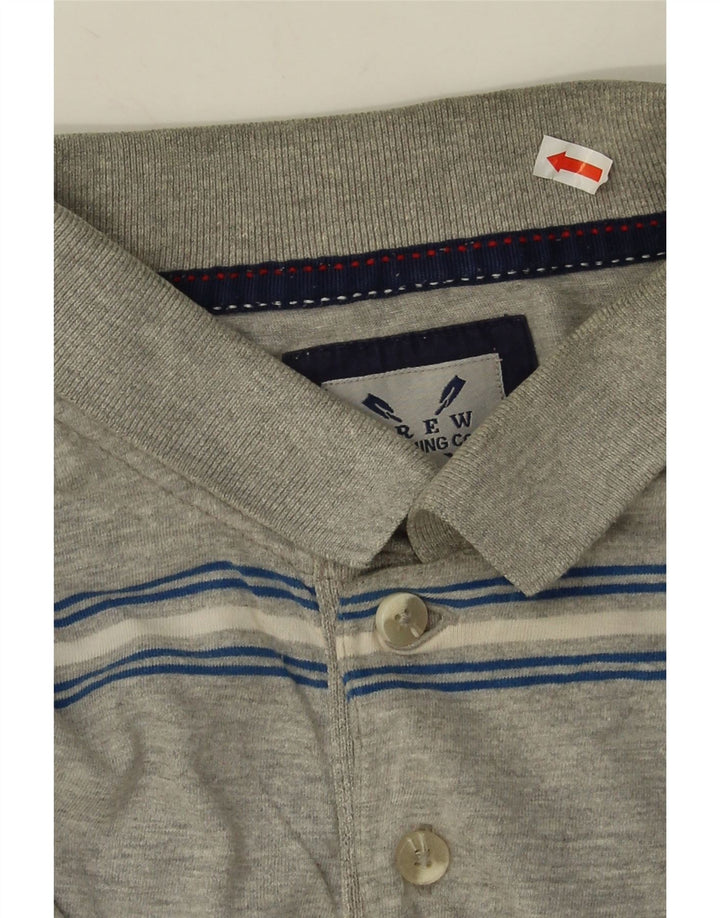 Crew Clothing Ανδρικό πουκάμισο πόλο με μεσαίο γκρι βαμβακερό ριγέ