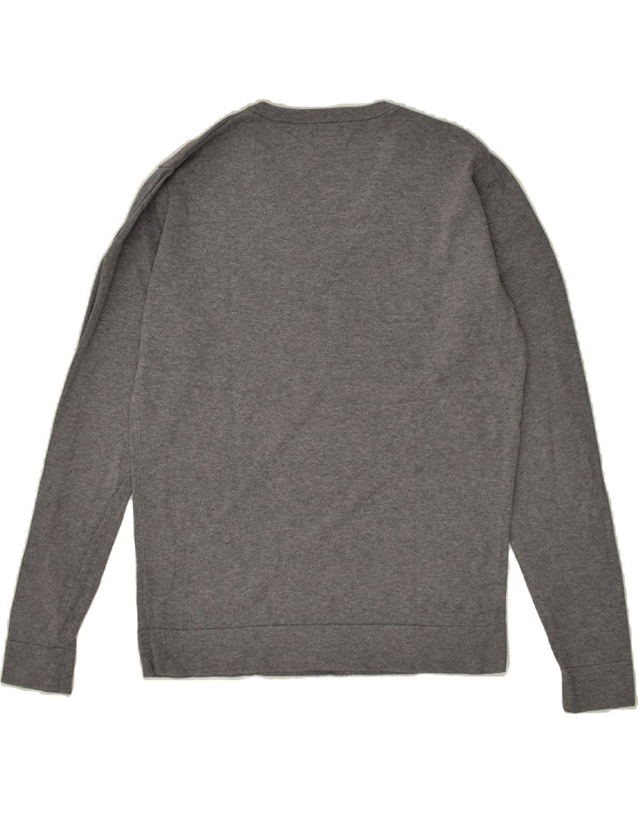 JACK & JONES Mens V-Neck Jumper Sweater Large Grey Cotton | Vintage Jack & Jones | Thrift | Second-Hand Jack & Jones | Used Clothing | Messina Hembry 