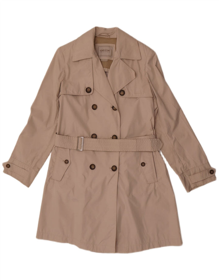 Γυναικεία καμπαρντίνα Geox Respira με διπλό στήθος UK 8 Small Beige Polyester
