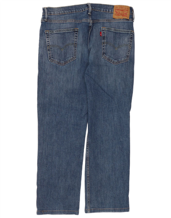 LEVI'S Mens 514 Distressed Straight Jeans W34 L27 Μπλε βαμβακερό