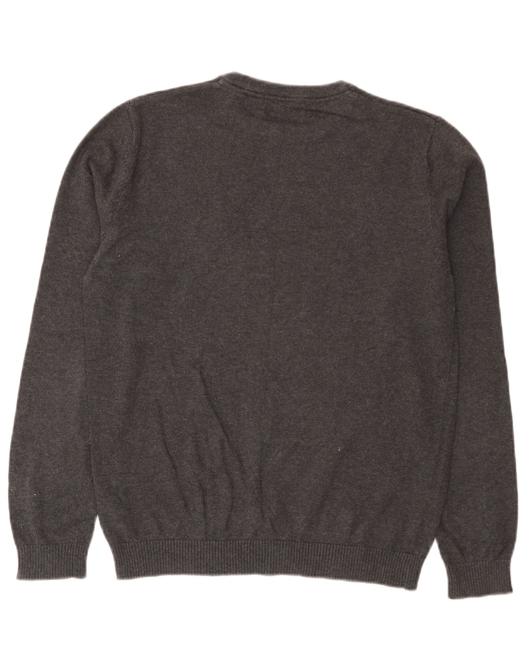 Jack & Jones Ανδρικό πουλόβερ με λαιμόκοψη, μικρό γκρι βαμβακερό