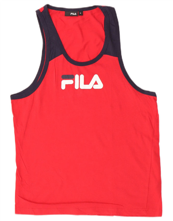 Ανδρικό γραφικό γιλέκο Fila, μεσαίο κόκκινο, βαμβακερό
