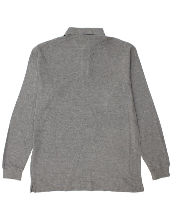 FILA Mens Long Sleeve Polo Shirt IT 52 Large Grey Cotton
