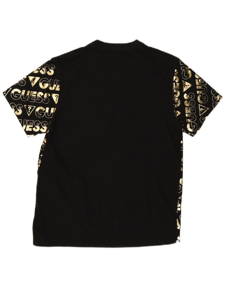 Ανδρικό γραφικό μπλουζάκι Guess Top UK 36 Small μαύρο βαμβακερό