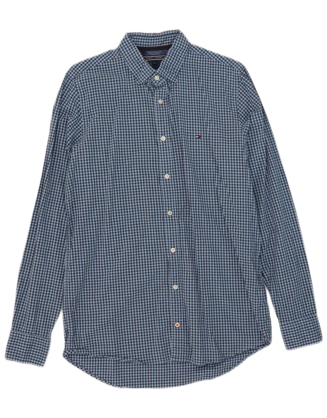 Ανδρικό πουκάμισο Tommy Hilfiger Slim Fit Medium Blue Gingham Cotton