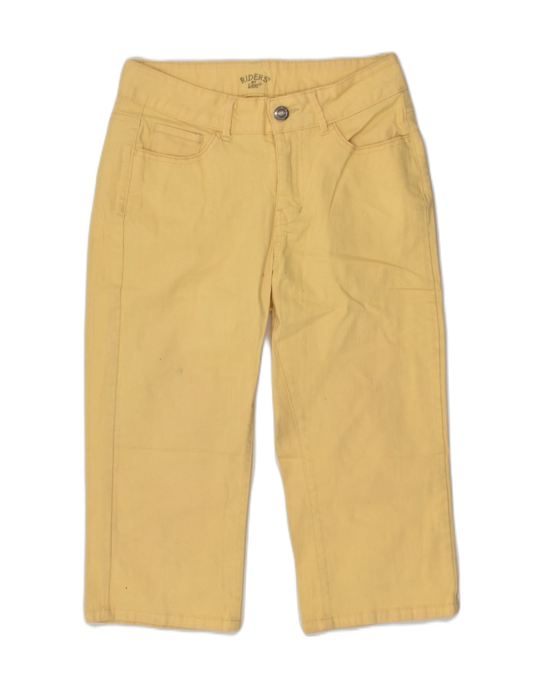LEE Womens Straight Cropped Trousers US 6 Medium W28 Yellow Cotton | Vintage Lee | Thrift | Second-Hand Lee | Used Clothing | Messina Hembry 