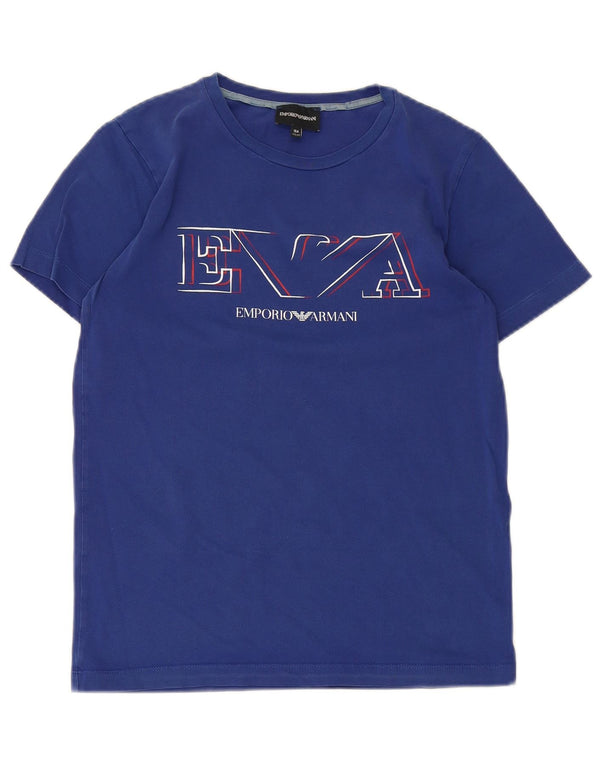 Emporio Armani Boys Graphic T-Shirt Top 15-16 Years Blue