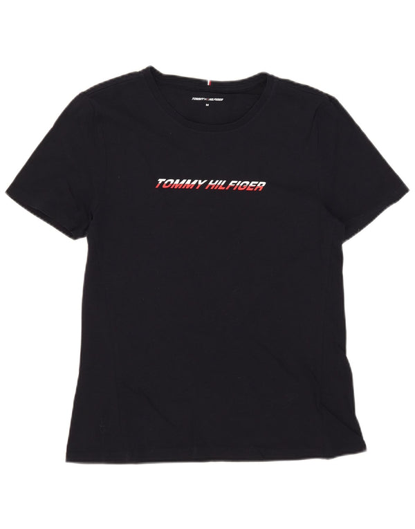 Γυναικείο γραφικό μπλουζάκι Tommy Hilfiger Top UK 12 μεσαίου μπλε βαμβακερό