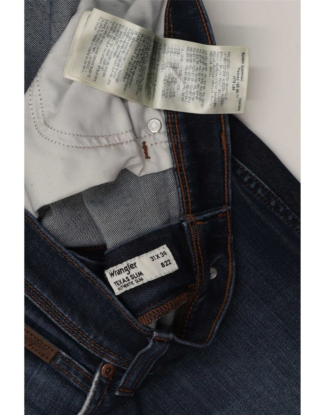 Wrangler Mens Texas Distressed Slim Jeans W31 L34 Blue Cotton