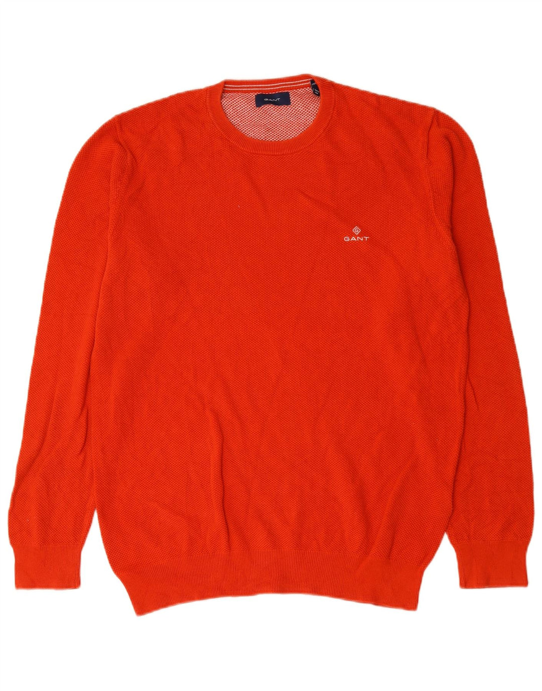 Πουλόβερ Gant Mens Crew Neck Jumper Μεγάλο Πορτοκαλί Βαμβακερό