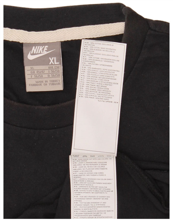 Ανδρικό γραφικό μπλουζάκι NIKE τοπ UK 45/47 XL μαύρο βαμβακερό