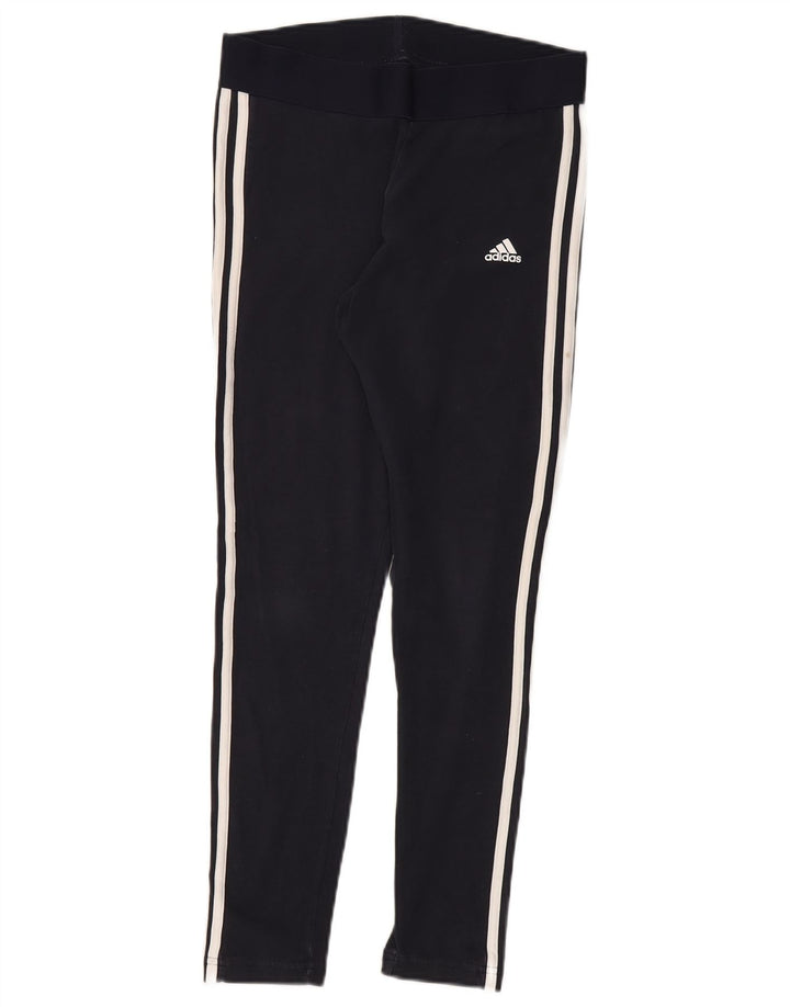 Γυναικείο κολάν Adidas Regular Fit UK 12/14 μεσαίο μαύρο βαμβακερό