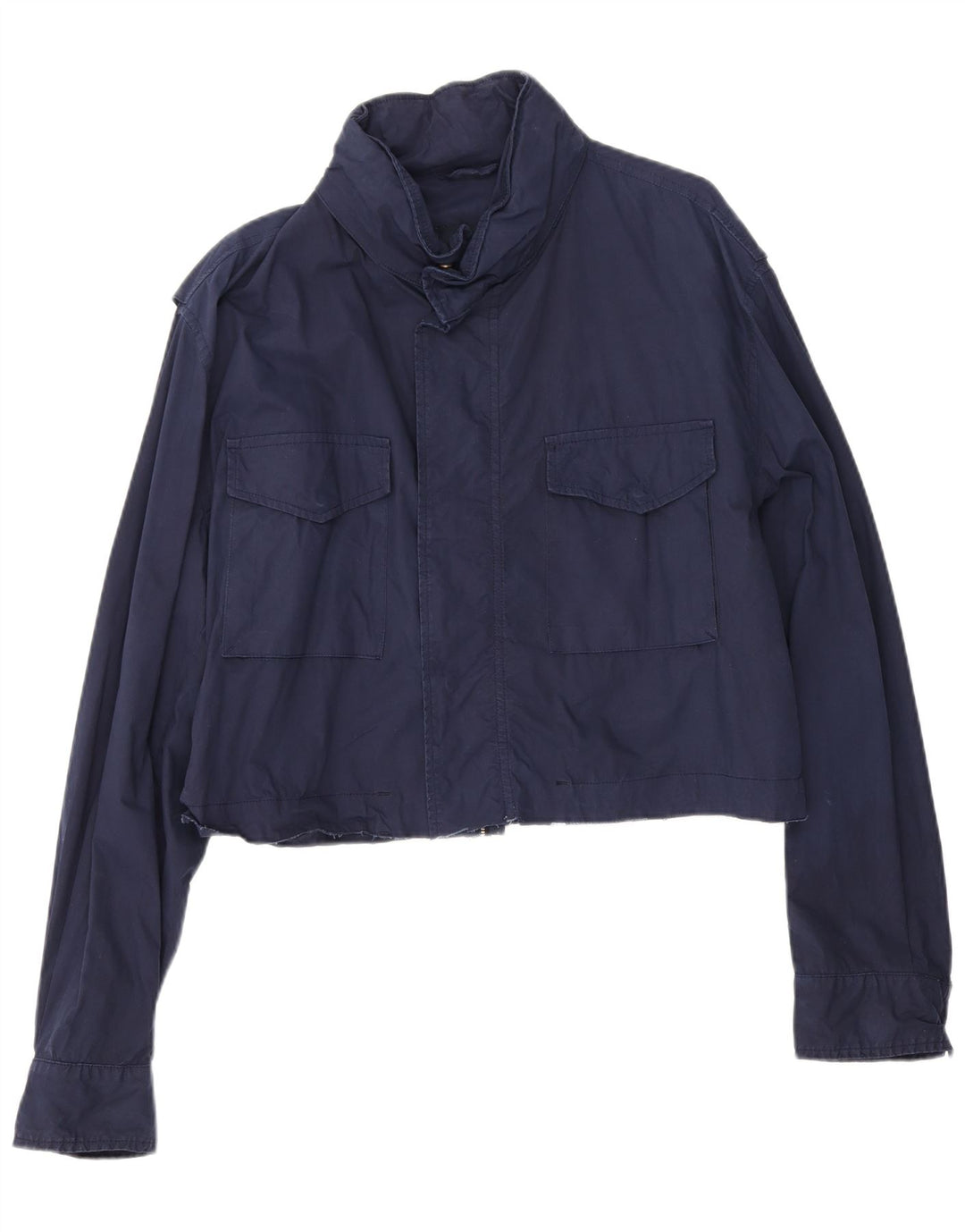 Marina Yachting Womens Crop Oversized Bomber Jacket IT 50 XL Navy Blue