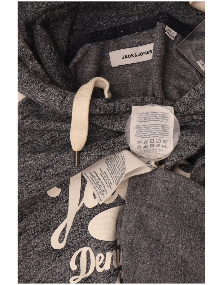 JACK & JONES Ανδρικό γραφικό μπλουζάκι με κουκούλα Μικρό μπλε ναυτικό βαμβακερό