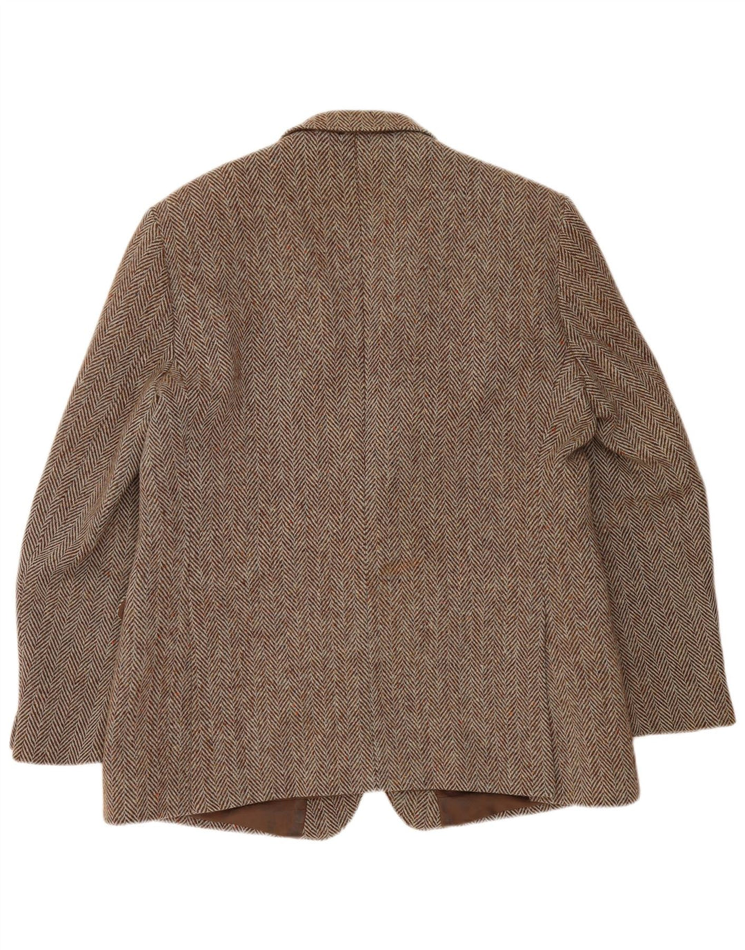Barker Mens Harris Tweed 2 Button Blazer Jacket UK 46 3XL Brown Ψαροκόκκαλο